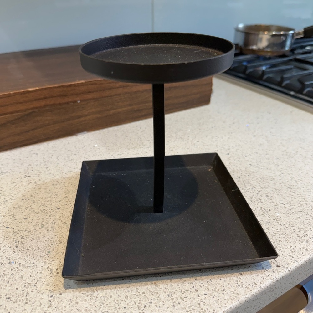 Pottery barn Black Metal candle Stand